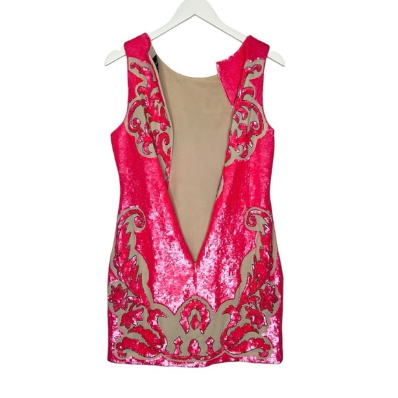 Needle & Thread Sequin Motif Shift Dress Pink Size 8 - Picture 4 of 12